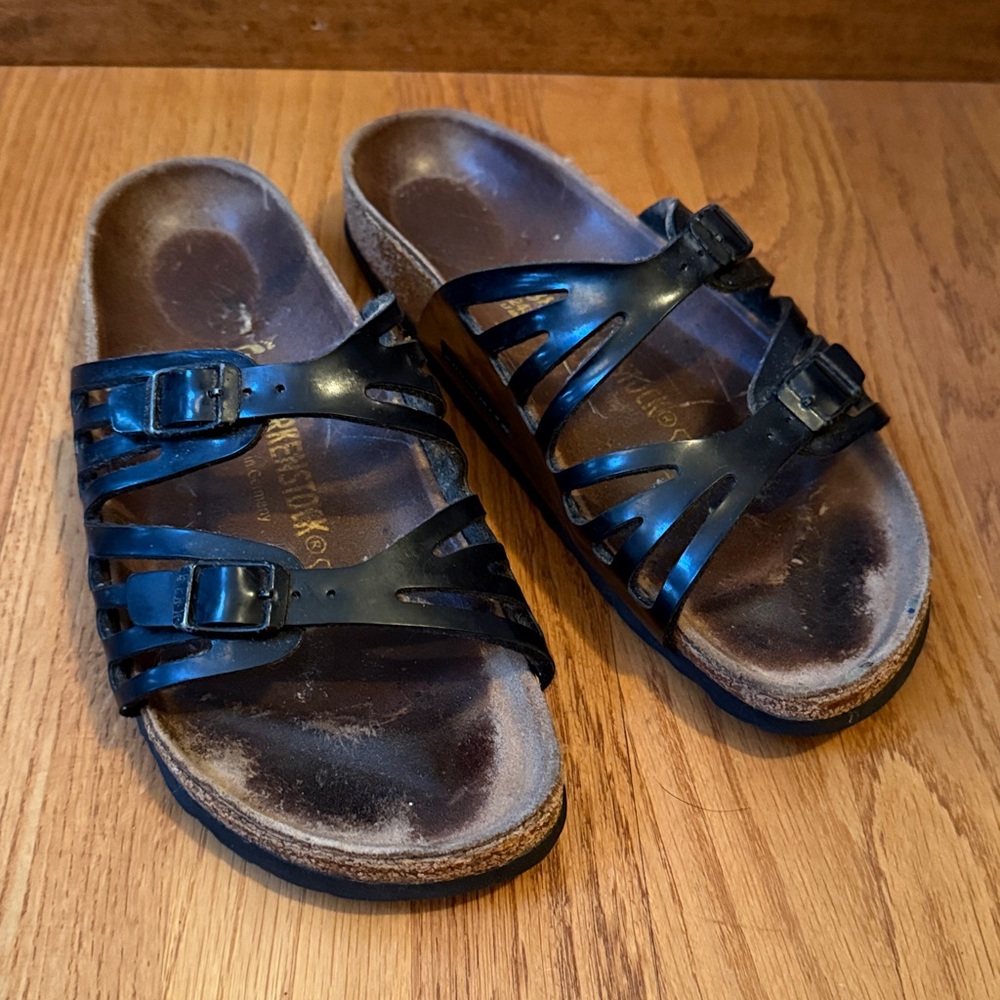 Birkenstock Granada Leather Sandals Black Unisex EU 38 Ladies 7 Men’s 5 Narrow - Picture 13 of 15